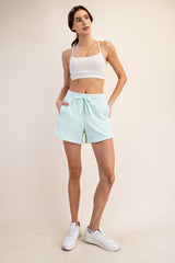 Mint Terry Maternity Shorts