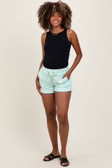Mint Terry Maternity Shorts