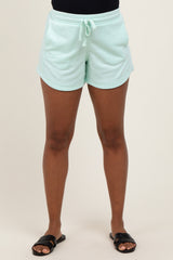 Mint Terry Maternity Shorts