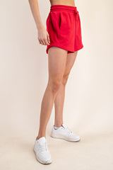 Red Terry Shorts
