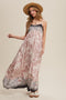 Charcoal Floral Contrast Border Maxi Dress