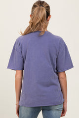 Lavender Short Sleeve Front Pocket Tunic Maternity Top
