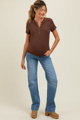 Blue Vintage Wash Straight Leg Maternity Jeans