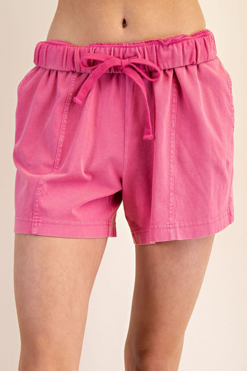 Fuchsia Hidden Drawstring Shorts