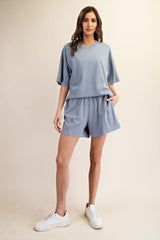 Blue Washed Oversized Boxy Tee