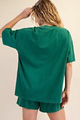 Green Washed Oversized Boxy Tee