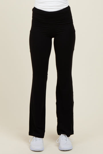 Black Active Pocket Flared Leggings