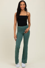 Forest Green Active Pocket Flared Maternity Leggings