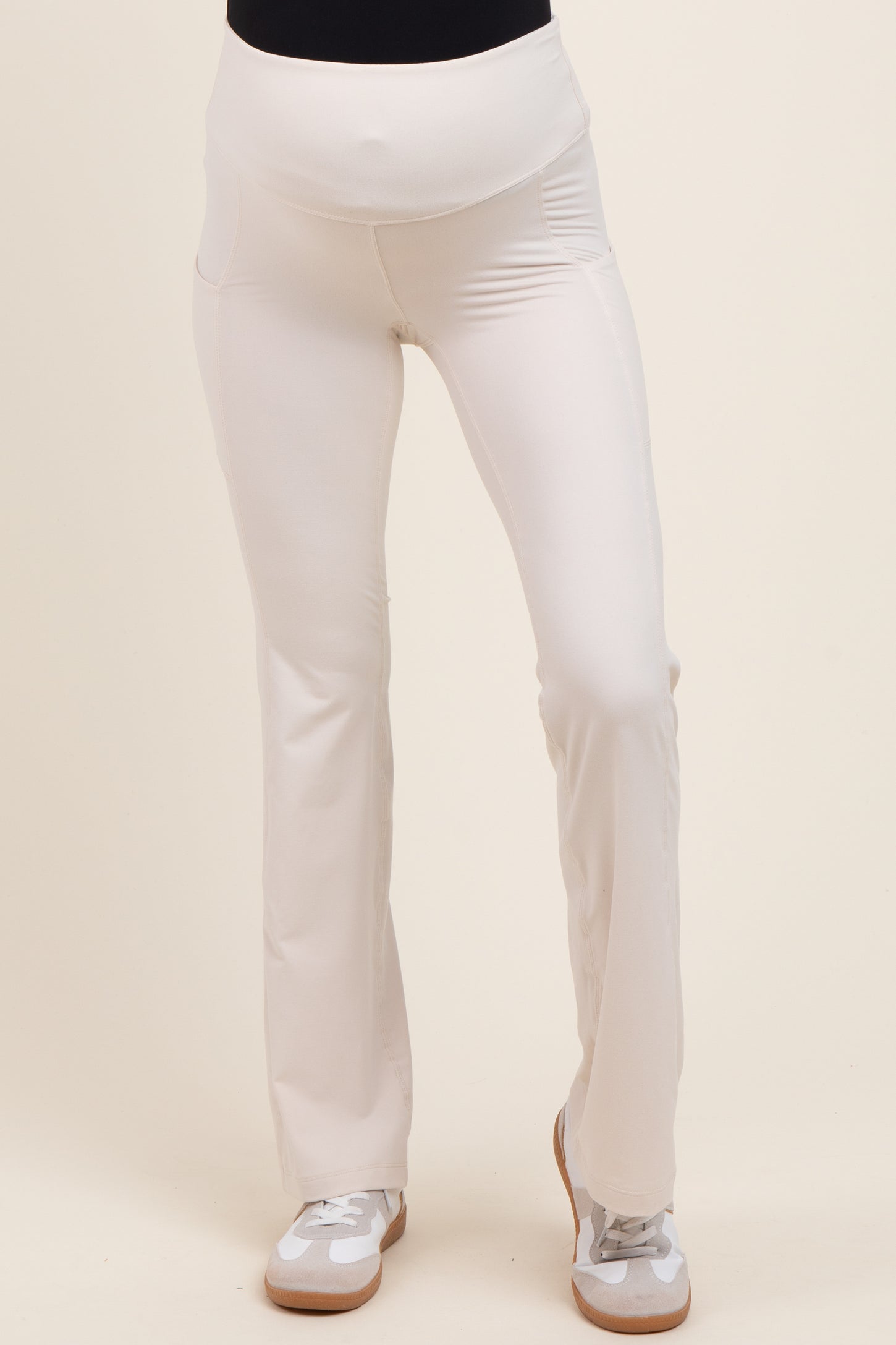 Ivory Active Pocket Flared Maternity Leggings
