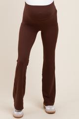Mocha Active Pocket Flared Maternity Leggings