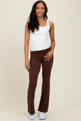 Mocha Active Pocket Flared Maternity Leggings