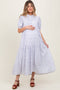 Blue Iris Floral Button Maternity Maxi Dress