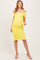 Yellow Mesh Ruched Off Shoulder Maternity Fitted Dress