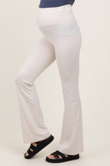 Cream Maternity Flared Leggings