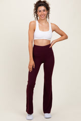 Burgundy Flared Leggings