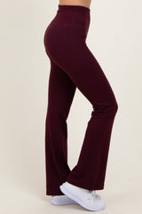 Burgundy Flared Leggings