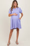 Lavender Textured Maternity Polo Dress