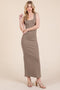 Taupe Ribbed Basic Maxi Dress