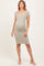Sage Striped Double Layered Square Neck Maternity Midi Dress