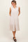 Cream Tiered Sleeveless Midi Shirt Dress