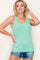 Mint Green Ribbed Basic Tank Top