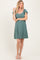 Olive Flutter Sleeve Button Accent Maternity Dress