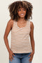 Camel Striped Maternity Tank Top