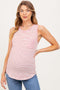 Red Striped Front Pocket Maternity Tank Top