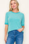 Jade Terry Striped Raglan Sleeve Top