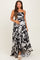 Black/ White Vintage Floral Smocked Top Sleeveless Maternity Maxi Dress