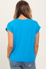 Aqua Rolled Short Sleeve Tee