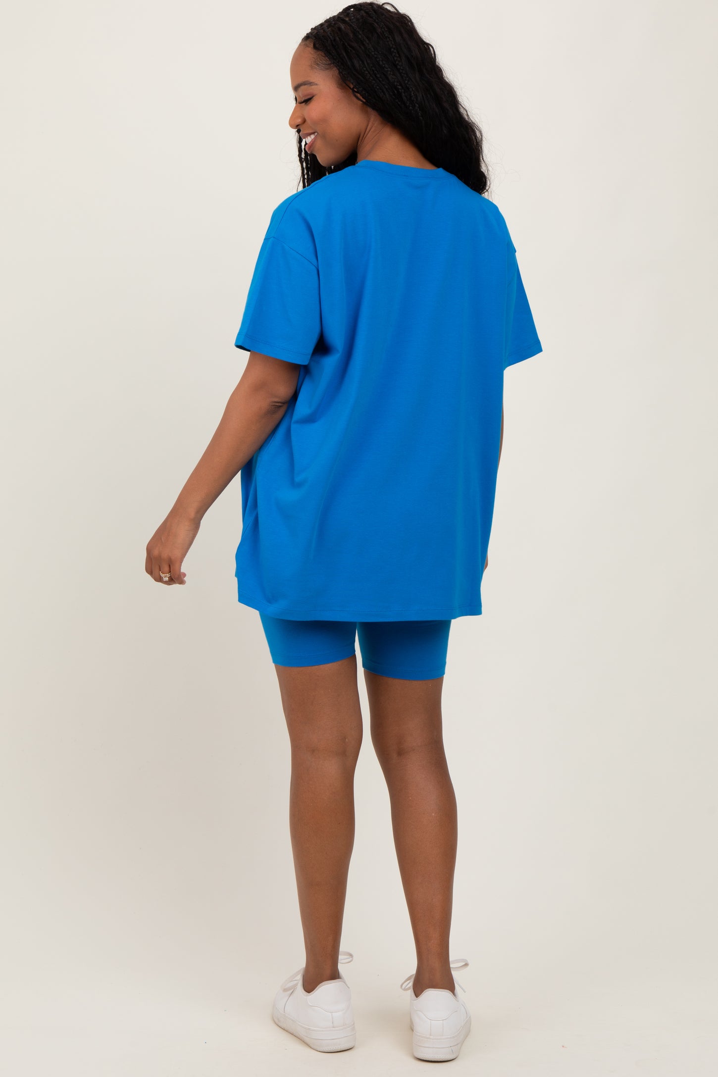 Aqua Biker Shorts Set