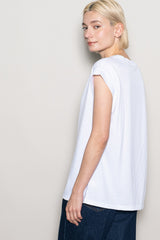 White Crew Neck Muscle Tee