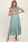 Light Olive Floral Smocked Ruffle Detail Maternity Midi Dress
