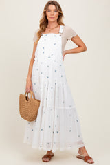 White Embroidered Floral Maternity Skirtall