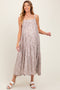 Grey Tiered Sleeveless Maternity Maxi Dress