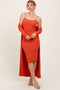 Orange Ribbed Cardigan 2 Piece Set