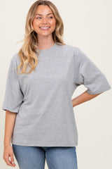 Heather Grey Crew Neck Oversized Tee
