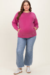 Blue Distressed Wide Leg Maternity Plus Jeans