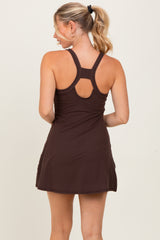 Dark Brown Tennis Racerback Romper Dress