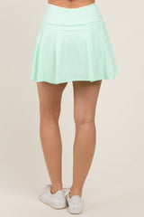 Mint Back Pleat Skort
