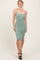 Sage Ribbed Button Midi Dress