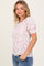White Floral Ribbed Puff Sleeve Top