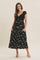 Black Crochet Sweater Floral Embroidery Midi Dress
