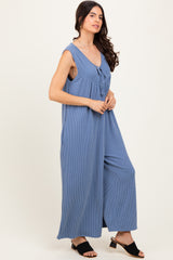 Blue Vintage Denim Sleeveless Baggy Fit Jumpsuit