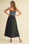 Black Striped Tube Knit Maxi Dress