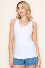 Ivory Ribbed Knit Tank Top