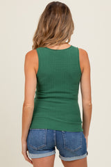 Forest Green Ribbed Knit Maternity Tank Top