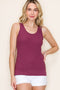 Plum Ribbed Knit Tank Top