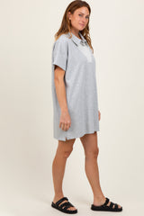 Heather Grey Mini Polo Dress